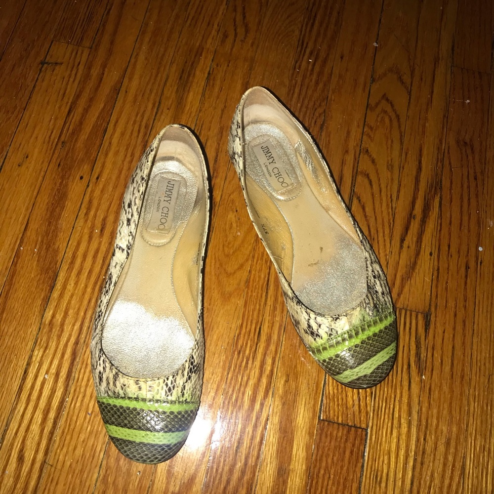 Jimmy Choo Embossed Snake Flats